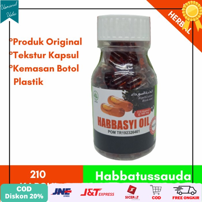 

◾COD◾ Habbattussauda Habbasyi Oil 210 kapsul