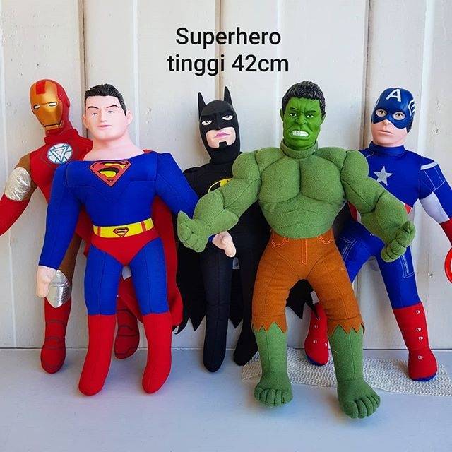 BONEKA SUPERHERO SERIES 42 CM - SPIDERMAN IRONMAN HULK SUPERMAN BATMAN THOR CAPTAIN AMERICA