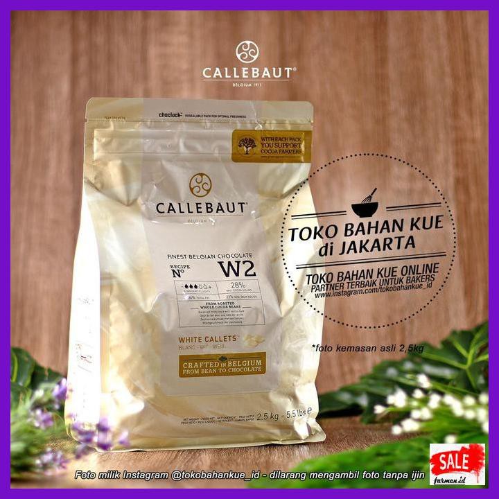 

SAKMACOKLAT- CALLEBAUT FINEST BELGIAN CHOCOLATE WHITE CALLETS PUTIH COKLAT 2,5KG -MAKANAN-MINUMAN.