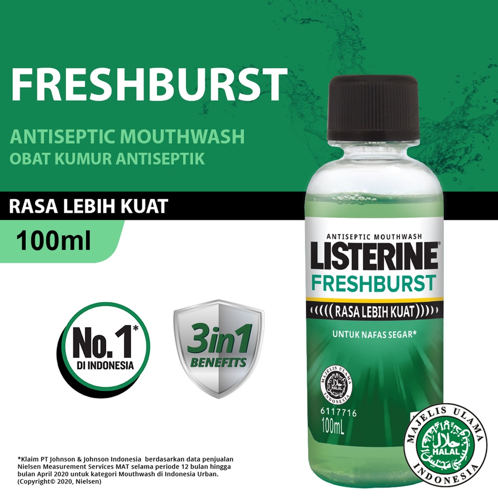 LISTERINE Fresh Burst Antiseptic Mouthwash / Obat Kumur Antiseptik 100ml