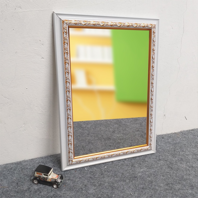 Kaca Cermin Gantung Murah - Cermin Dinding Minimalis-Ukir Putih