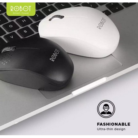 Mouse Wireless ROBOT M210 2.4GHz Optical 1600DPI dengan Receiver USB untuk PC Laptop