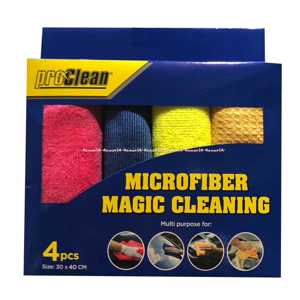 Proclean Microfiber Magic Cleaning  4Pcs Kain Lap Mobil Kain Lap Pro Clean Cloth Clothes Mikrofiber Micro Fiber