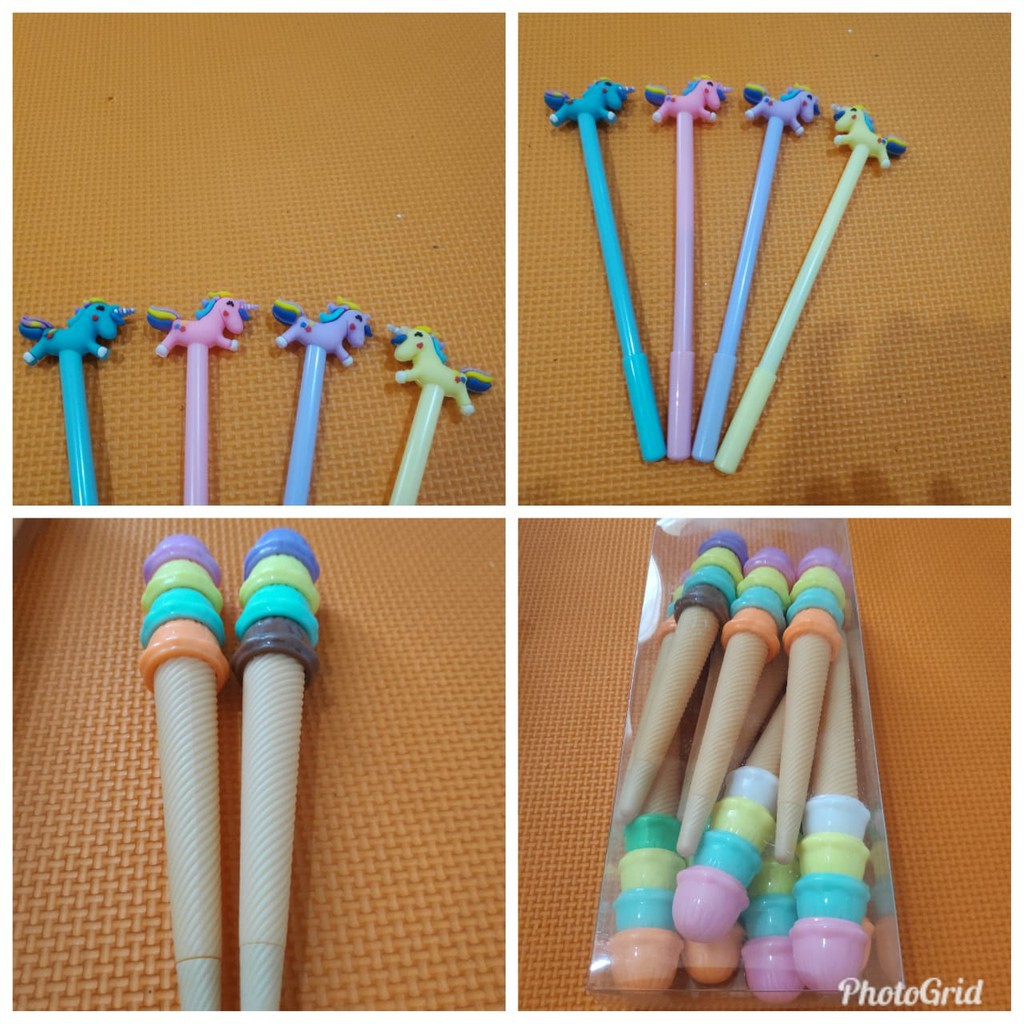 

Pulpen Gel Model Kuda Ponny Lari/ Unicorn/Ice cream / pororo /spiderman / Panda Nyala dan motif laen