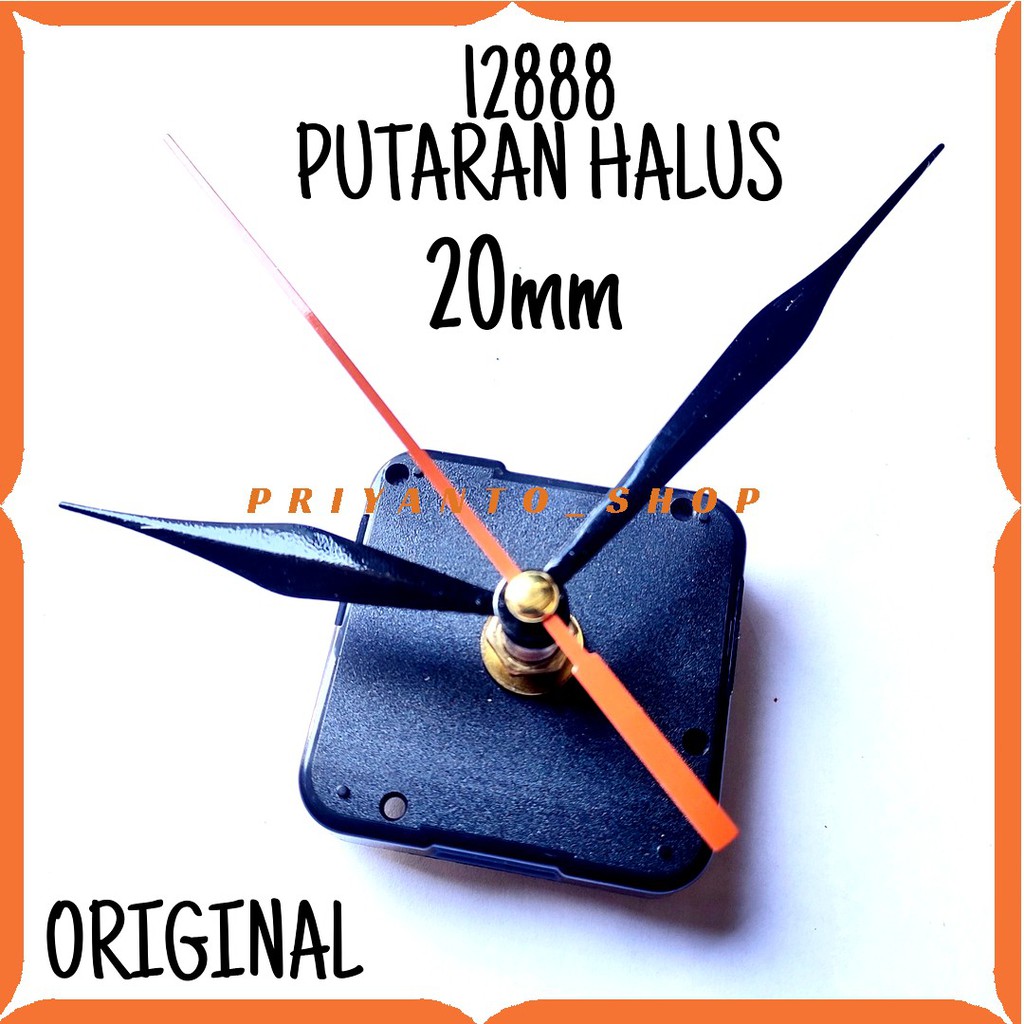 Original Mesin Jam Dinding 12888 Sweep Movement Hemat Batrei 20mm Free jarum