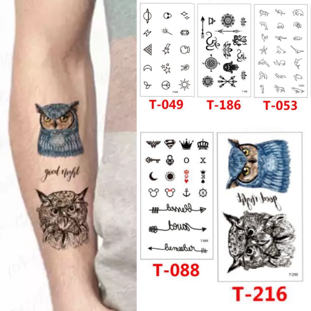 Grosir Stiker Tato / Tato Temporer 6x10cm Motif Aesthetic Tatto Temporary