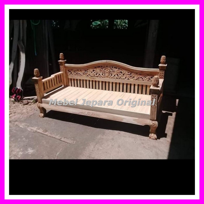 Daybed resban jati - Kursi panjang Kayu Jati Mebel Jepara Mentahan