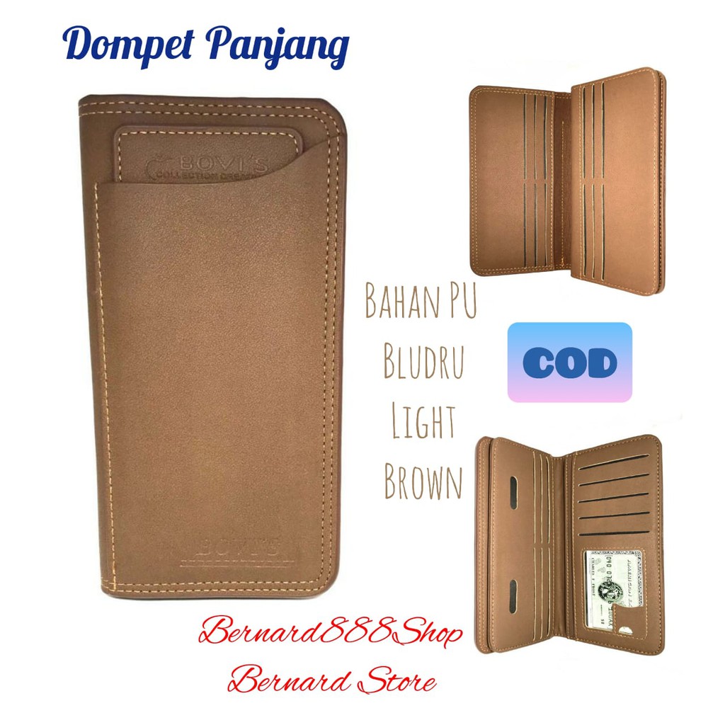 Dompet Pria Dompet Laki2 Dompet Panjang Model Kartu Cabut Bahan PU Leather Brudu