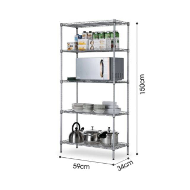 Krisbow Rak Susun Besi Serbaguna 5 Tingkat 60x35x150 Cm