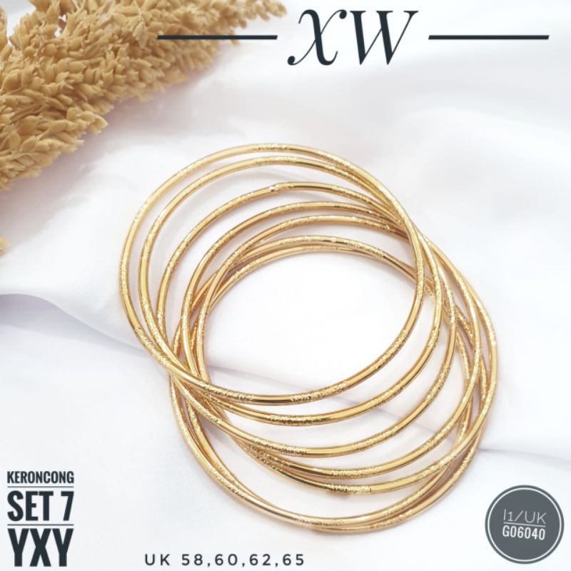 Gelang Keroncong Yaxiya set 7pc Gold G06040