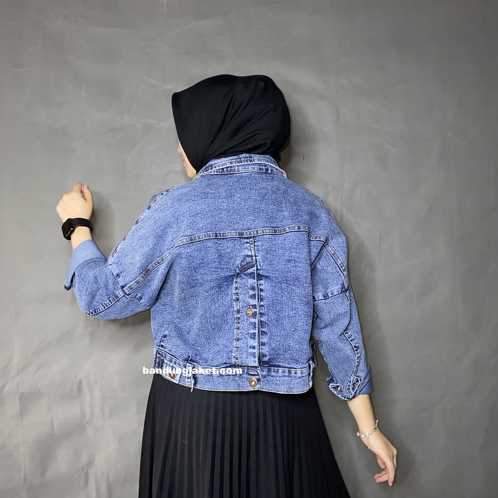 NAYRA CROOP JAKET JEANS |I JAKET DENIM WANITA MODEL TRENDY TERBARU