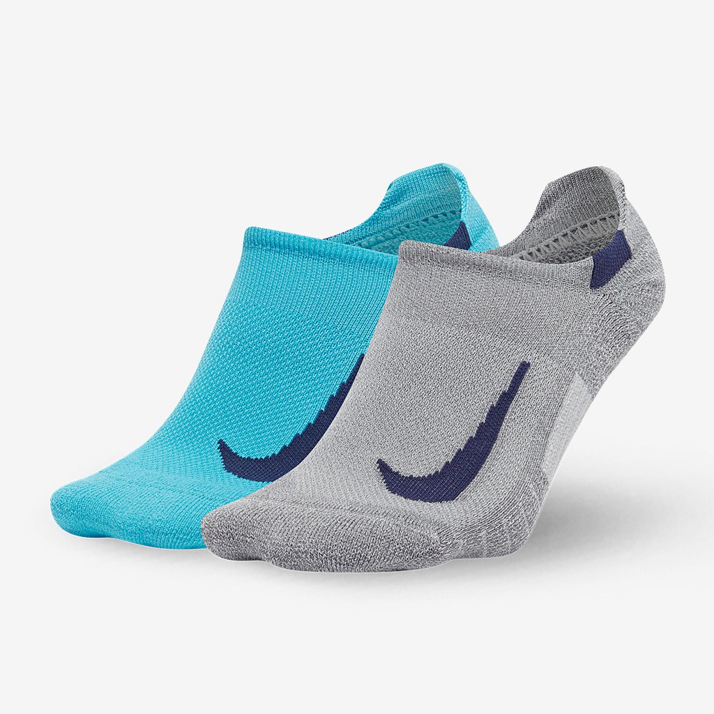 Kaos Kaki Nike Multiplier No-Show Socks 2pk Blue Grey Original