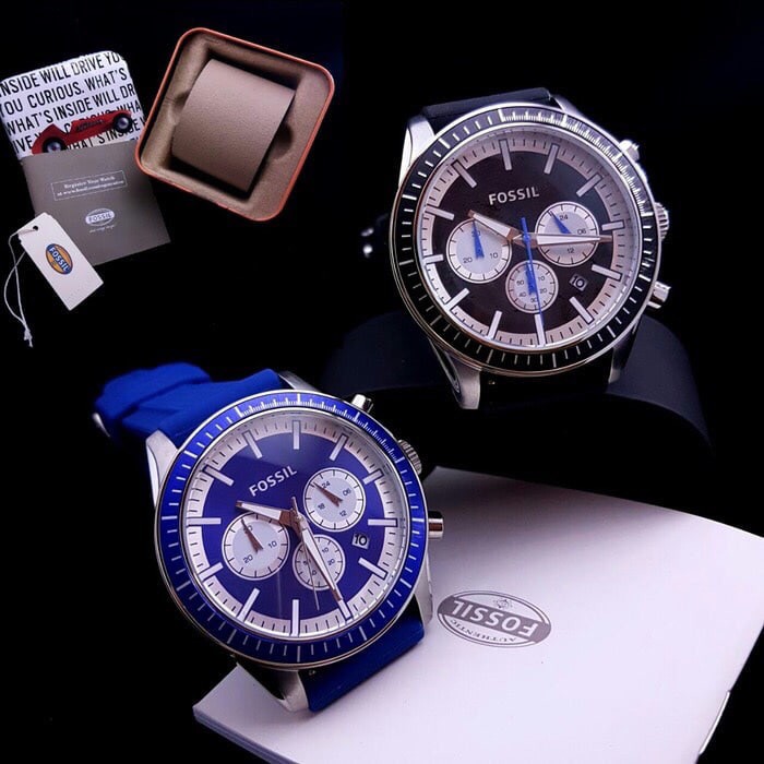 Jam Tangan Pria Merk Fossil Original Type BQ 1263 / BQ1263 Rubber