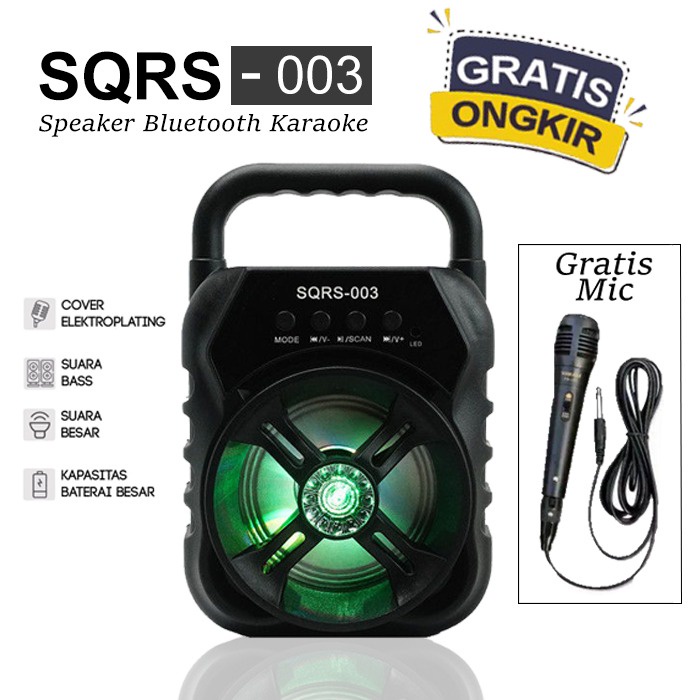 ~GRATIS ONGKIR SPESIAL JULI~ FREE MIC KABEL Speaker aktif Bluetooth Microphone Karaoke Suara Jernih 