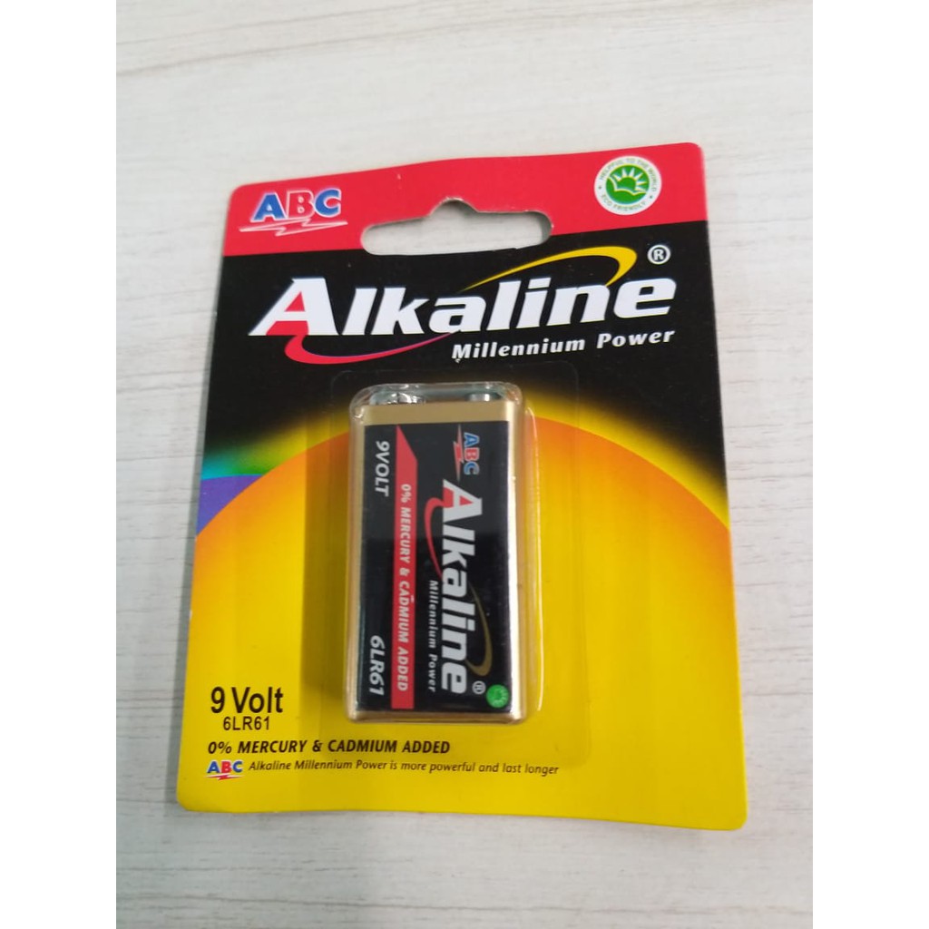 ABC Alkaline Battery 9V / Baterai 9V Kotak 6LR61 37004003 | BATT.KOTAK ALKALINE 9VOLT