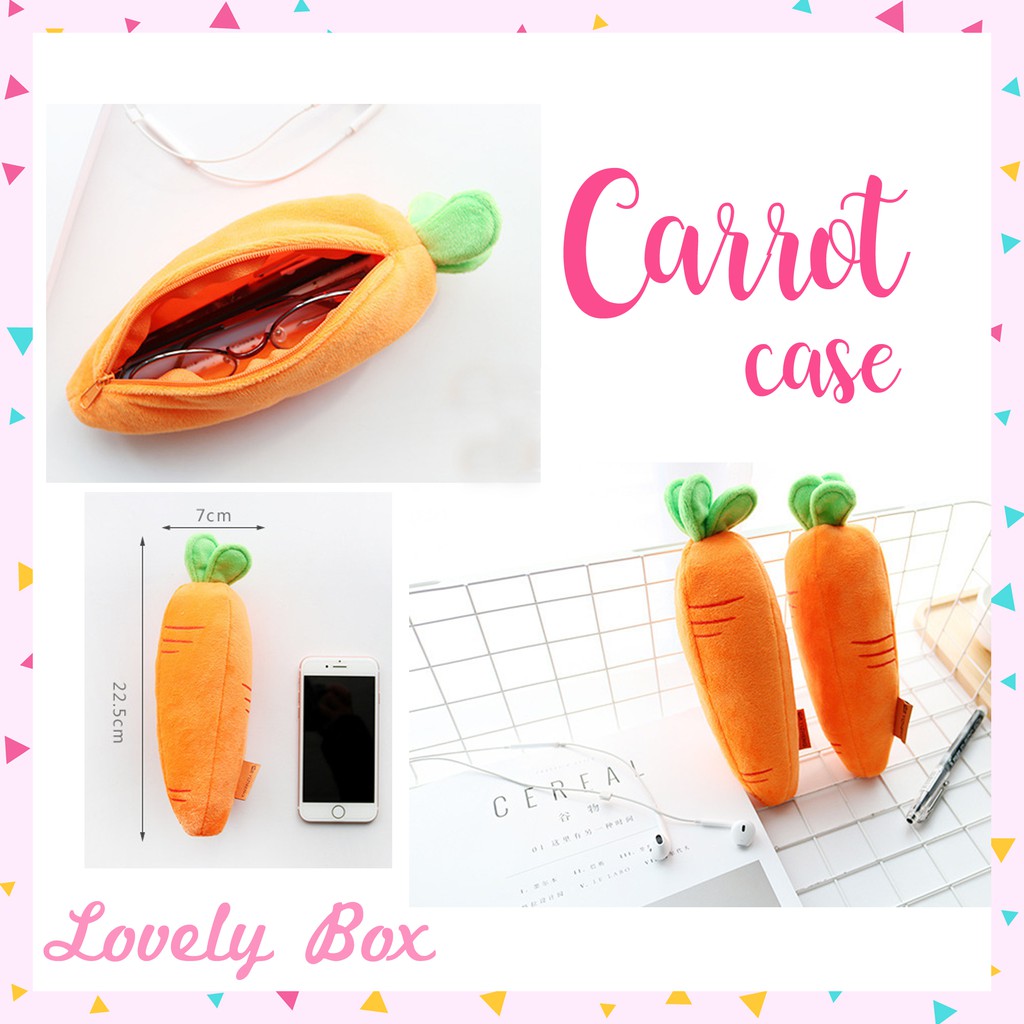 

Carrot Pencil Case / Make up Pouch / kotak kacamata / Kotak pensil