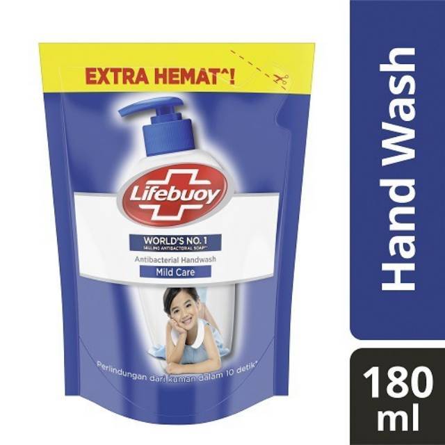 Lifebuoy Antibacterial Hand Wash Mild Care Sabun Cuci Tangan Refill 180ml