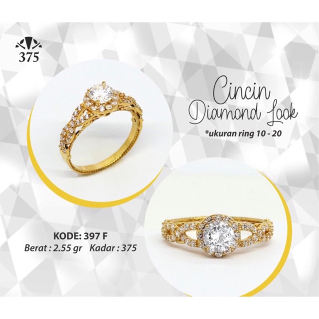 TM375 CINCIN EMAS ASLI DIAMOND LOOK