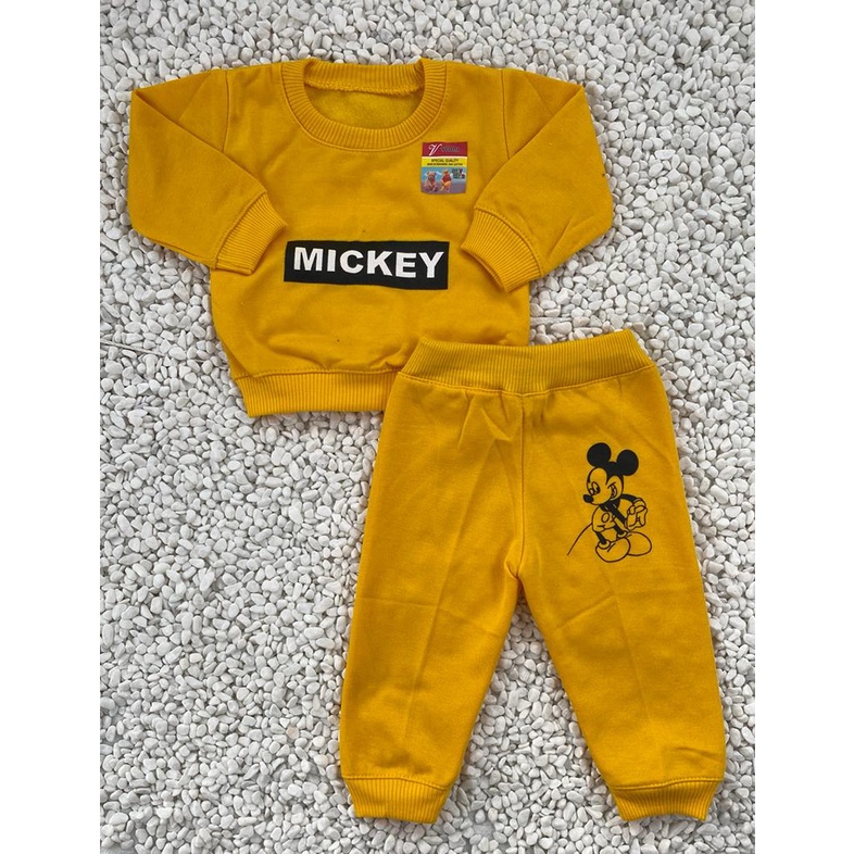 sweater lucu murah motif mickey setelan 3-18 bulan