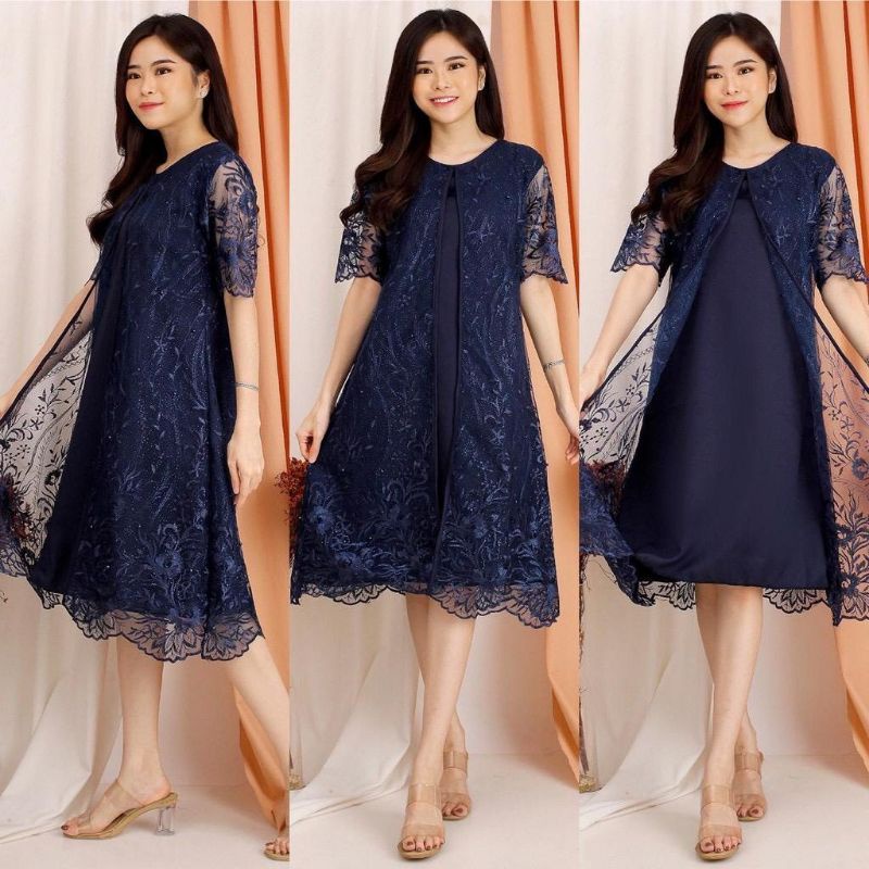 DRESS TILE CANTIK / DRESS PESTA TERBARU/ Dres Meiwa - 17/ DRES CNY 2022 / NEW YEAR DRESS / XMAS DRESS/ TILE BRUKAT TERBARU