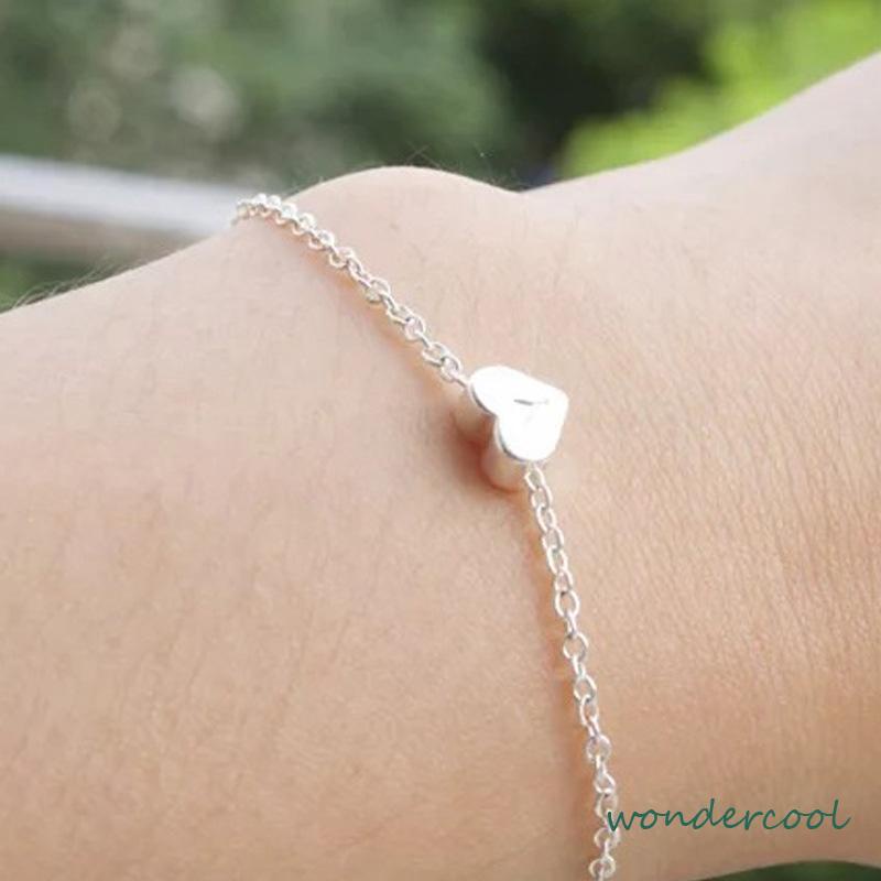 Gelang Bentuk Hati Bahan Alloy Lapis Emas Untuk Wanita -Won