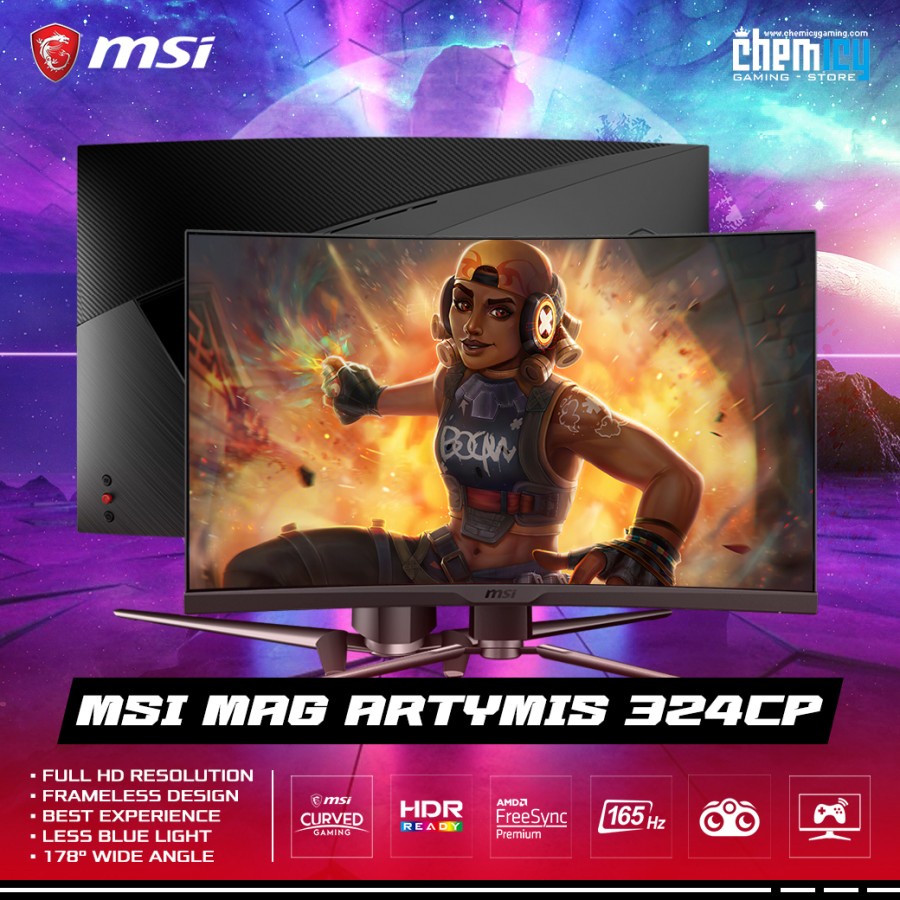 MSI MAG Artymis 324CP 31.5inch 165Hz FreeSync Curved Gaming Monitor