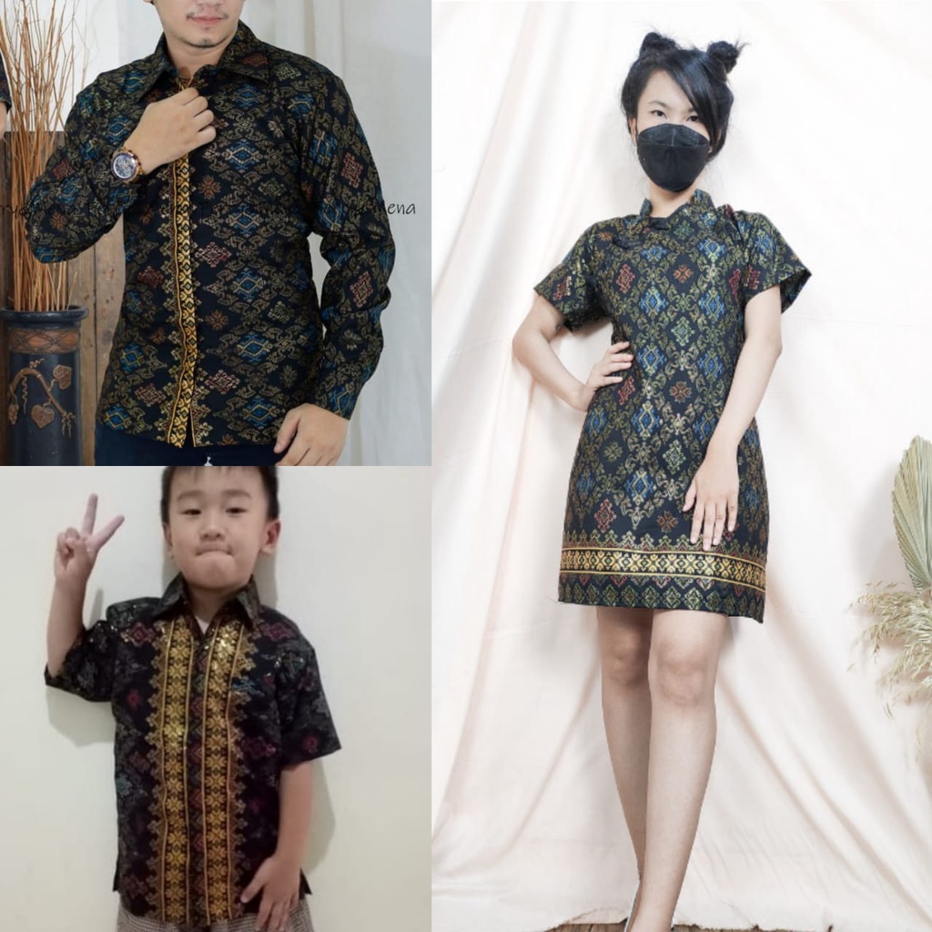 SB Collection Couple Family Midi Dress Denny Cheongsham Dan Kemeja Ayah Anak Batik Pria