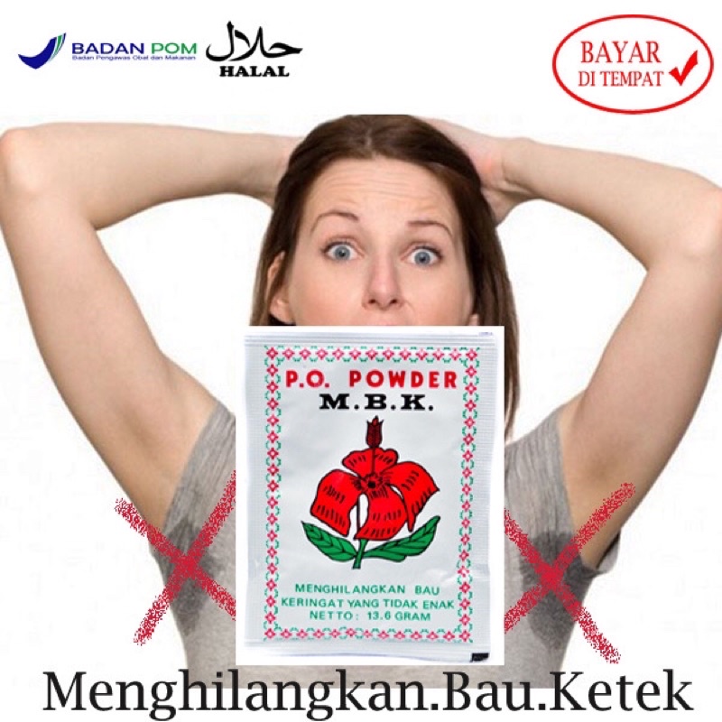 Bedak Bau Badan MBK Sachet putih eceran