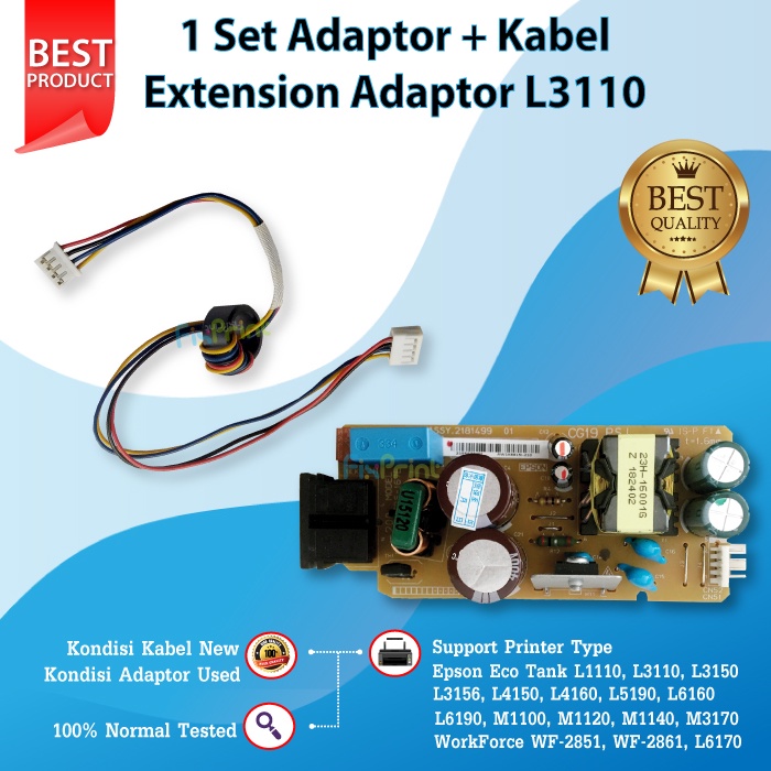 Adaptor + Kabel Extension Adaptor L3110 Kabel Power Mainboard To Power Supply L1110 L3100 L3101 L3110 L3116 L3150 L3156 L4150 L4160 L5190 L6160 L6170 L6176 L6190 L6166 M1100 M1120 M1140 M2140 M3170 WF-2851 WF-2861 XP-4101