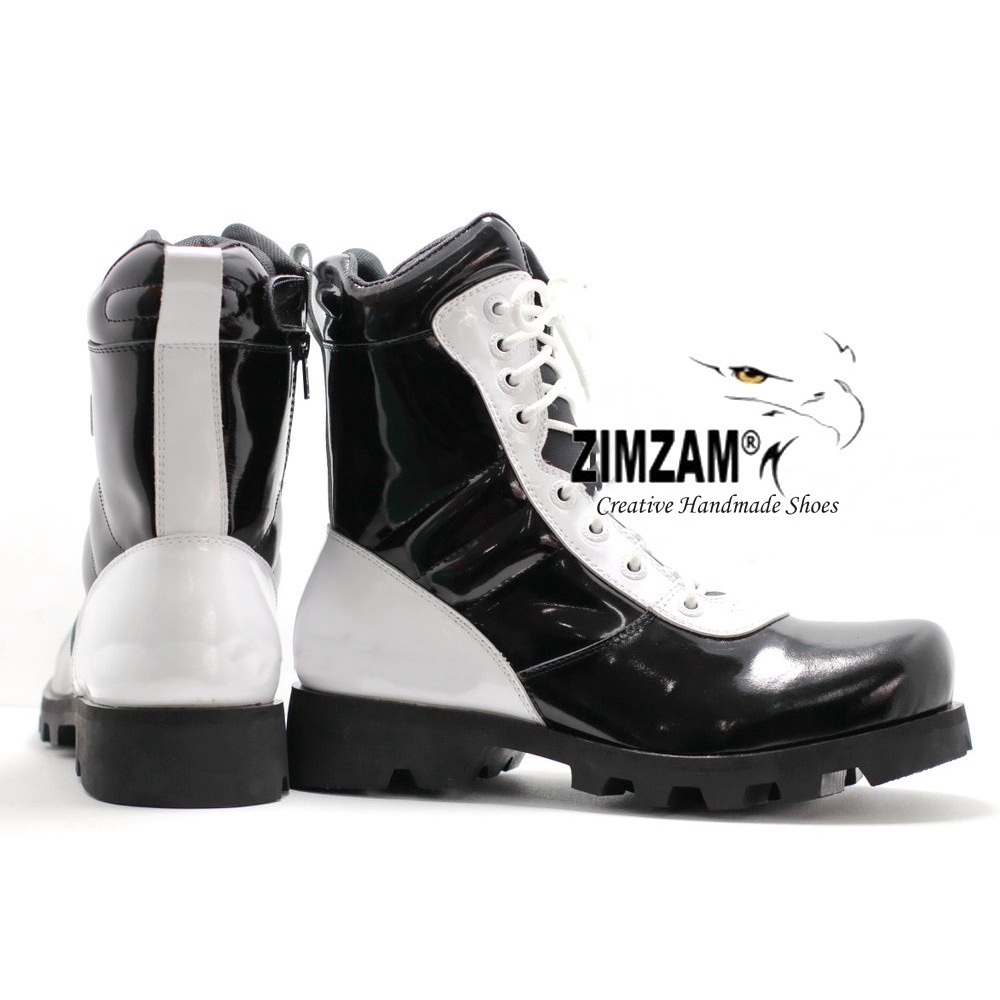 SEPATU ZIMZAM PDL PROVOST POLISI KULIT ASLI UJUNG BESI TERMURAH