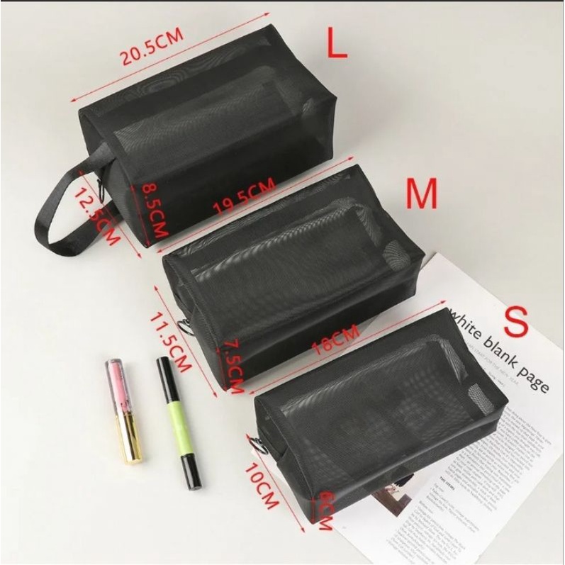 Tas Perlengkapan Mandi, Kantong Rias, Tas Kosmetik, Organizer Perjalanan, Paket Mesh