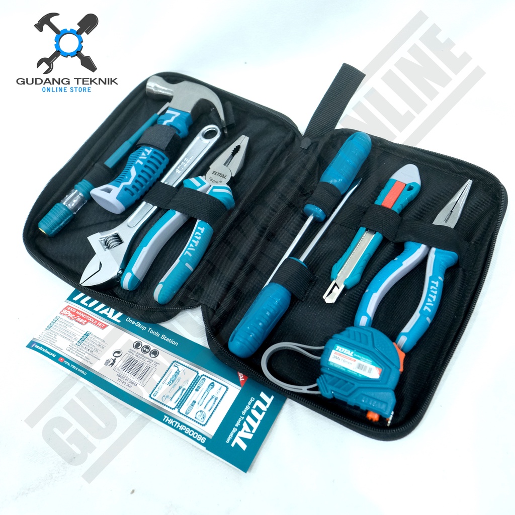 Hand Tools SET 9 Pcs TOTAL THKTHP90096 / Alat Pertukangan PerkakasTangan  Tool Kit SET 9Pcs 90096 TOTAL