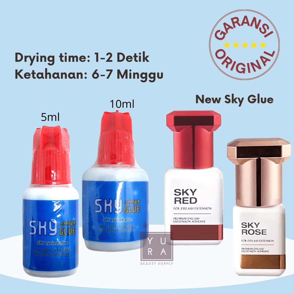 SKY GLUE TIPE S+ 5ml 10ml (MERAH) LEM EYELASH EXTENSION