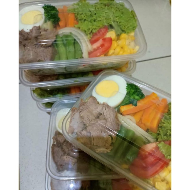 Salad Sayur Box Fress Segar Beef Dressing Vege Vegetable Breakfast