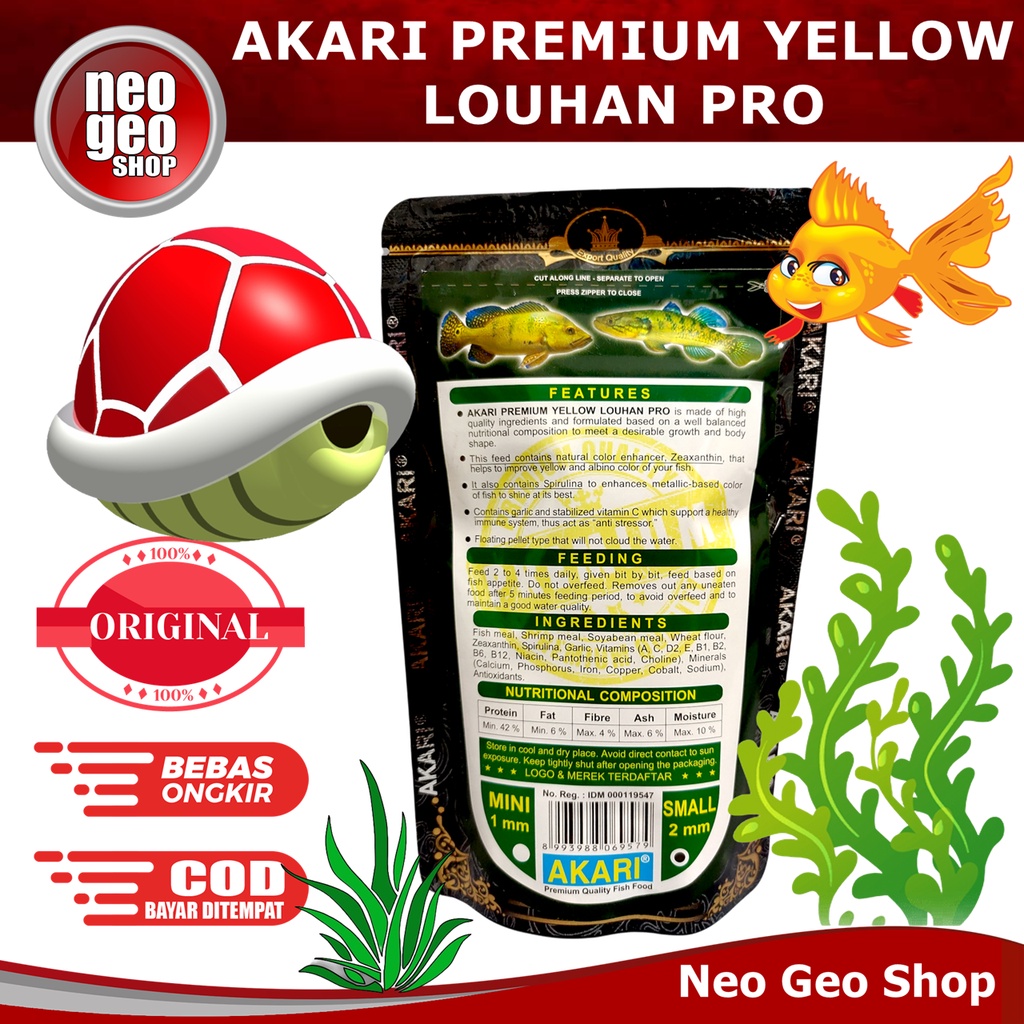 AKARI PREMIUM YELLOW LOUHAN PRO Makanan Ikan Channa Predator