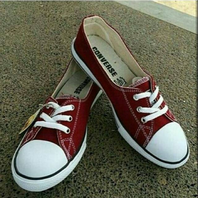 Sepatu Converse All Star Slip On Wanita Merah Putih