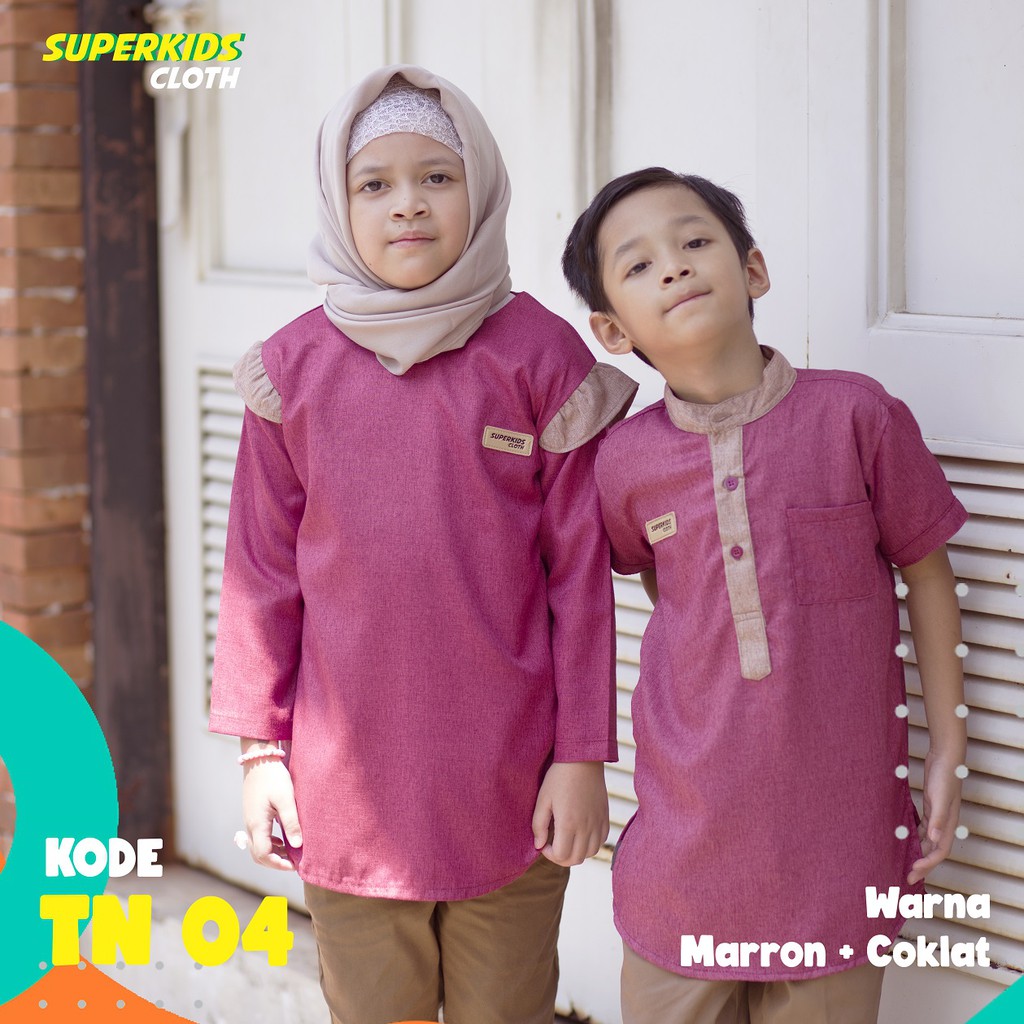 TUNIK ANAK CEWEK KEMEJA ANAK PEREMPUAN SUPERKIDS MAROON 1 - 10 Tahun