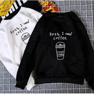 SWEATER BASIC NEED COFFEE PRIA WANITA SIZE M - XXL