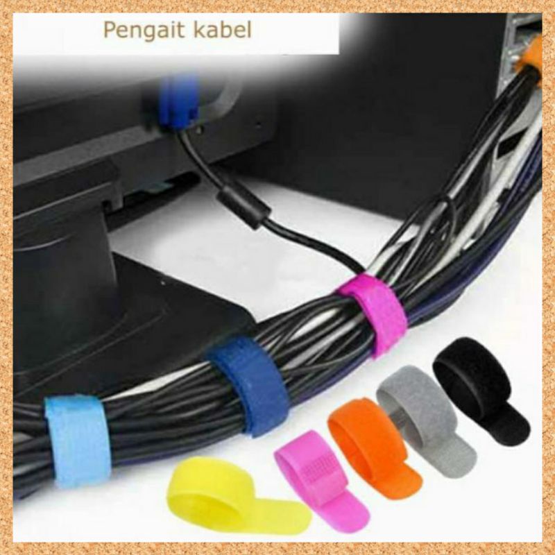 Velcro Strap Binder Tali Pengikat Perapih Penjepit Kabel Organizer Pengikat Kabel