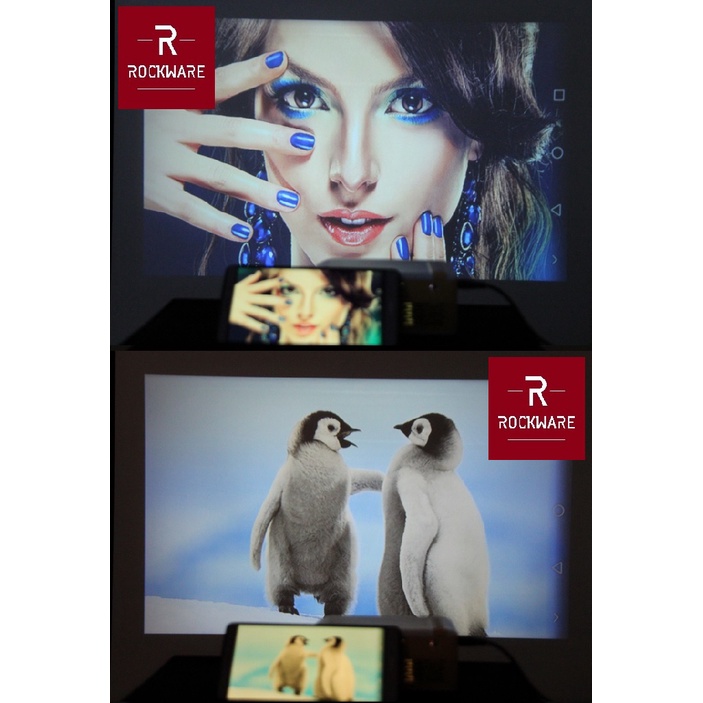 ROCKWARE VF260S WiFi Version - Super Mini Projector 40 ANSI Lumens