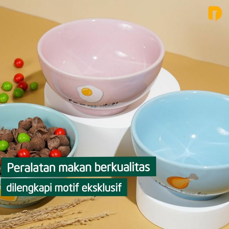 Homeco Breakfast set piring mangkok dan mug