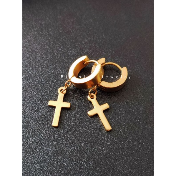 Anting Tusuk Salib Pria Dan Wanita (1pasang)