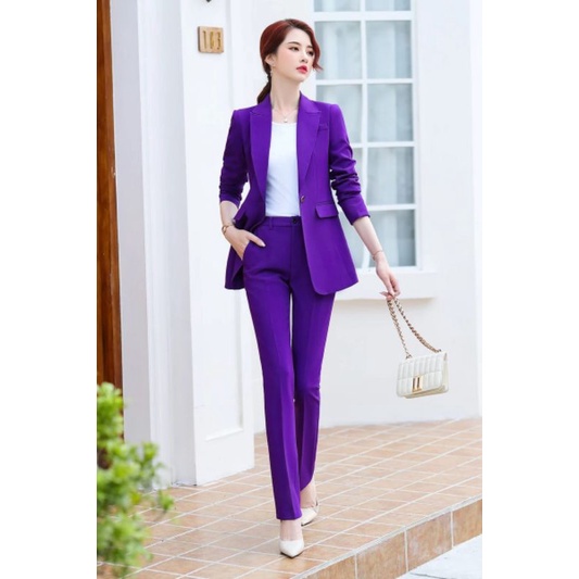 Blazer Wanita Ungu#Jas Wanita Korea#BlazerKantorWanita