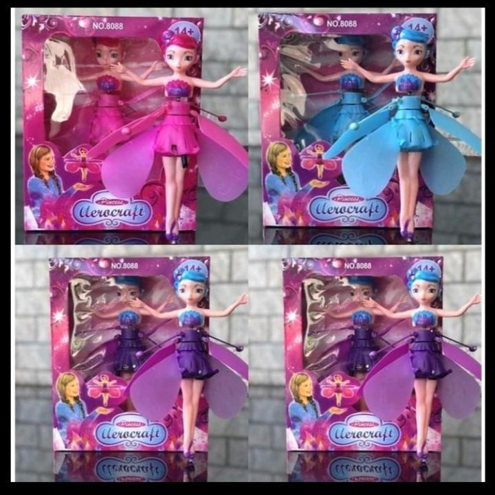 Mainan Anak Peri Terbang / Barbie Terbang Sensor Tangan Flying elsa-