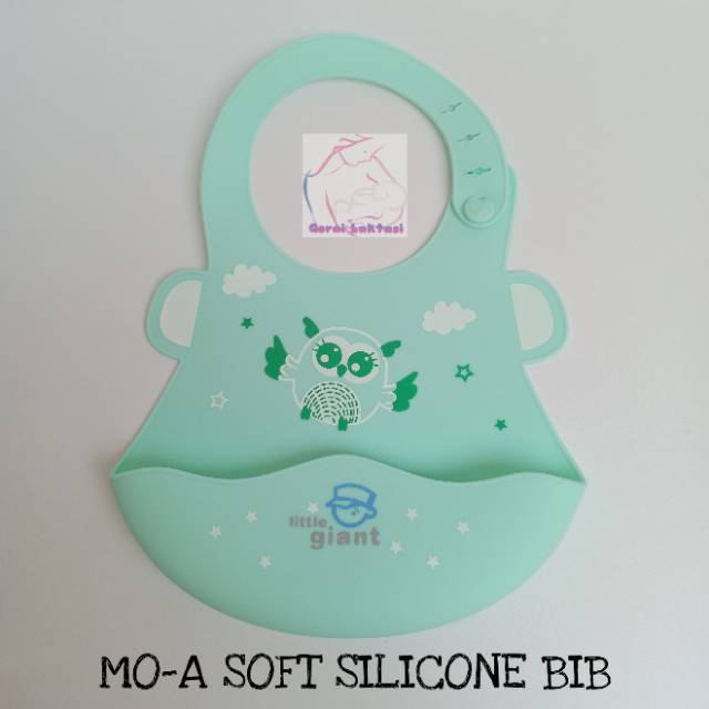 Little Giant MO-A Silicone Baby Bib cemelek makan silikon