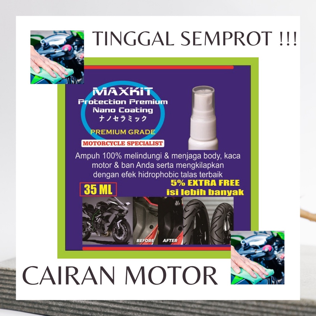Cairan Pembersih Motor  All Wash, Cairan Motor Waterless Langsung Kilap Khurenza, Cairan Motor Injek