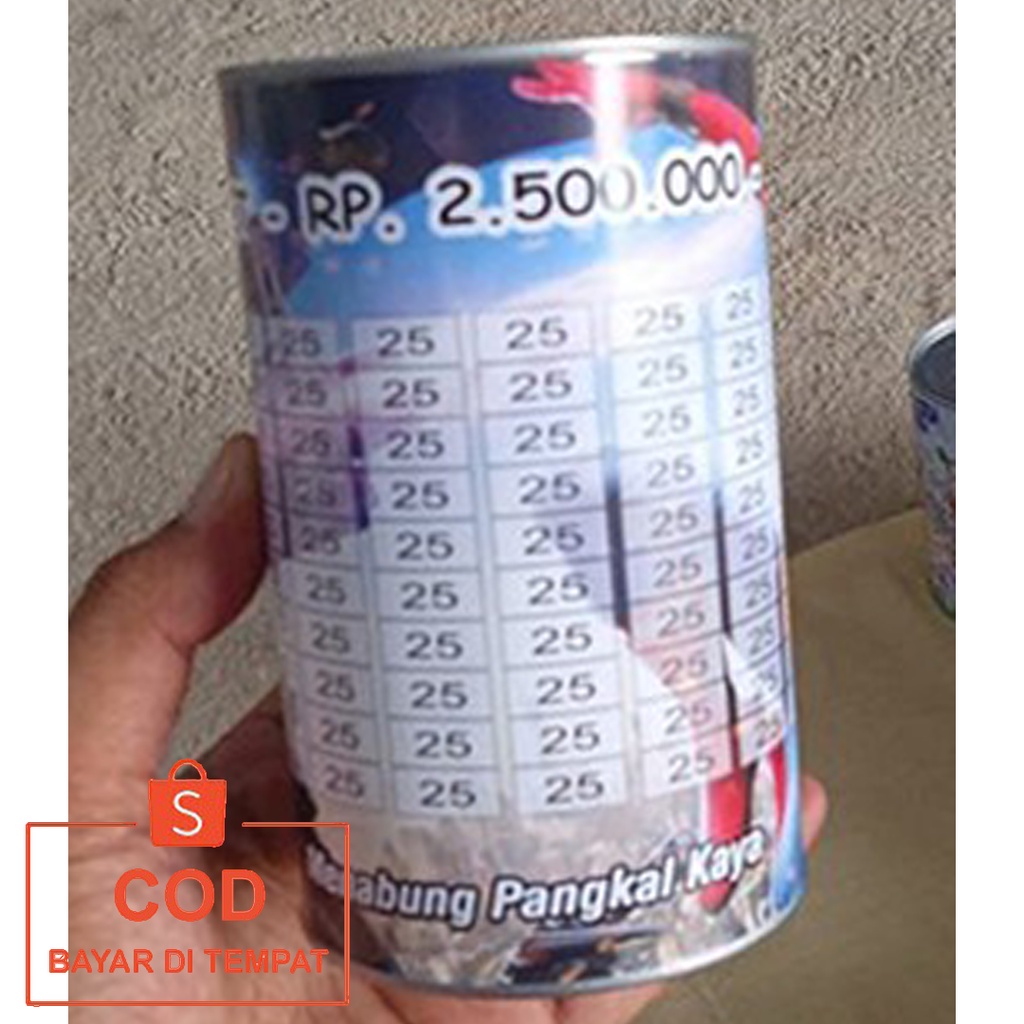 ✅COD Celengan Tabungan Challenge Tantangan Menabung Target Viral Kaleng Custom Unik Buka Tutup Murah-2,5 JUTA (25K)