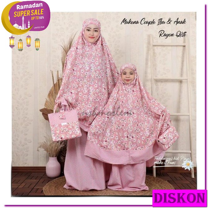 Mukena Ibu Dan Anak Couple Terbaru 2022 Bahan Katun Rayon Premium Mukena Ibu Anak Zahira Motif Canti