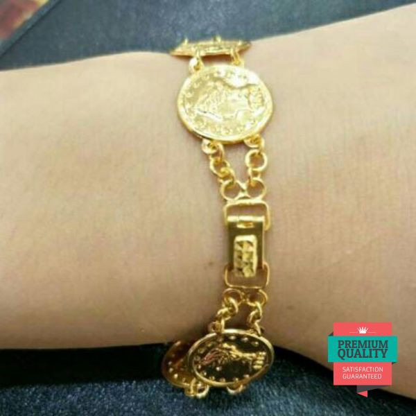 Terlaris ready Gelang  emas  asli kadar 700 model  koin  