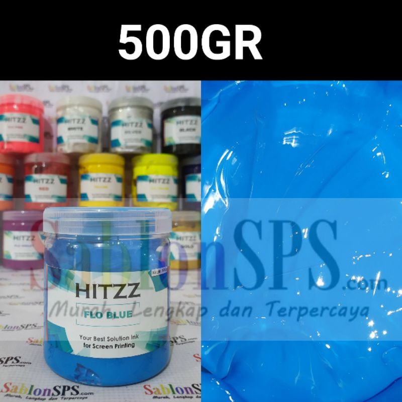 TINTA PLASTISOL BIRU FLUORECENT STABILO DISTRO CLOTHING 500GR HITZZ